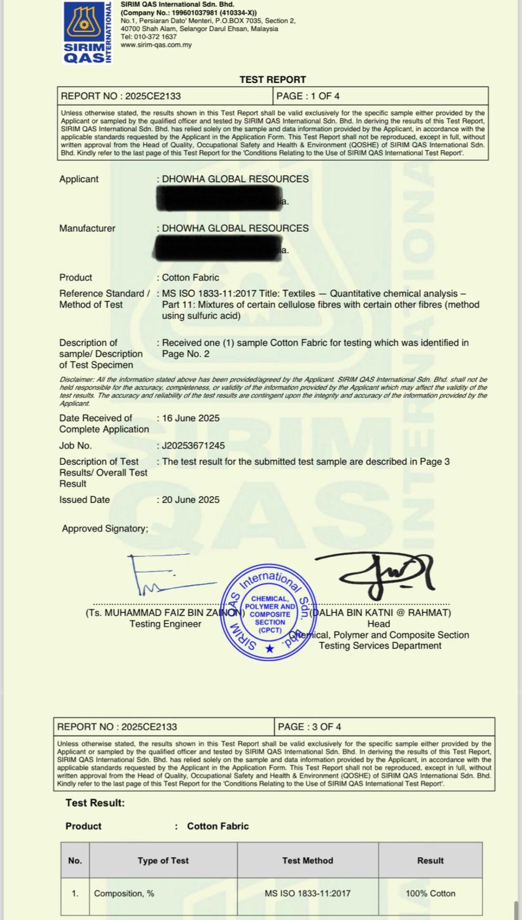 (Lab Tested by SIRIM) CADAR 100% COTTON Dhowha Pure - King | Queen | Super Single - Getah Keliling - dhowha