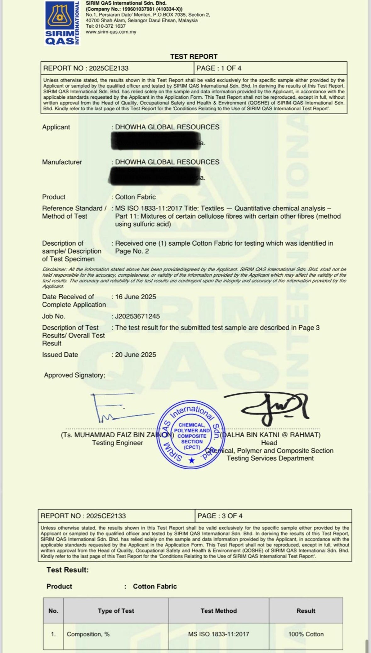 (Lab Tested by SIRIM) CADAR 100% COTTON Dhowha Pure - King | Queen | Super Single - Getah Keliling - dhowha