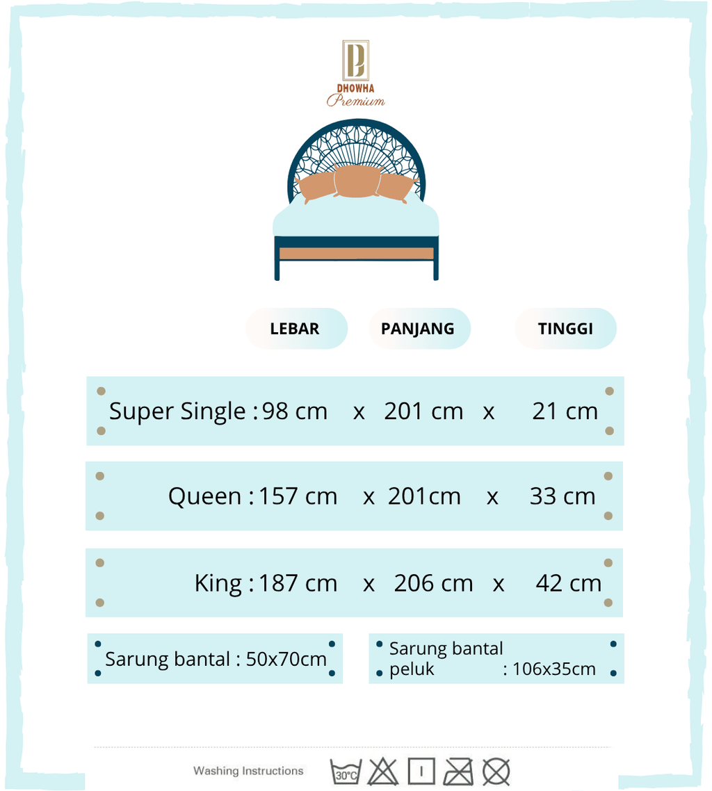 (Lab Tested by SIRIM) CADAR 100% COTTON Dhowha Pure - King | Queen | Super Single - Getah Keliling - dhowha